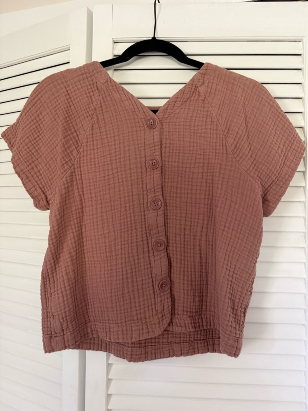 Madewell Womens Short Sleeve Pocket Top in Dusty Rose - Picture 2 of 3